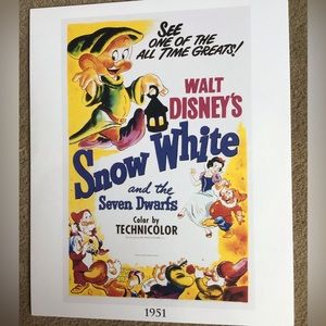 Vintage Rare Disney “Snow White And The Seven Dwarfs” Exclusice Lithograph.